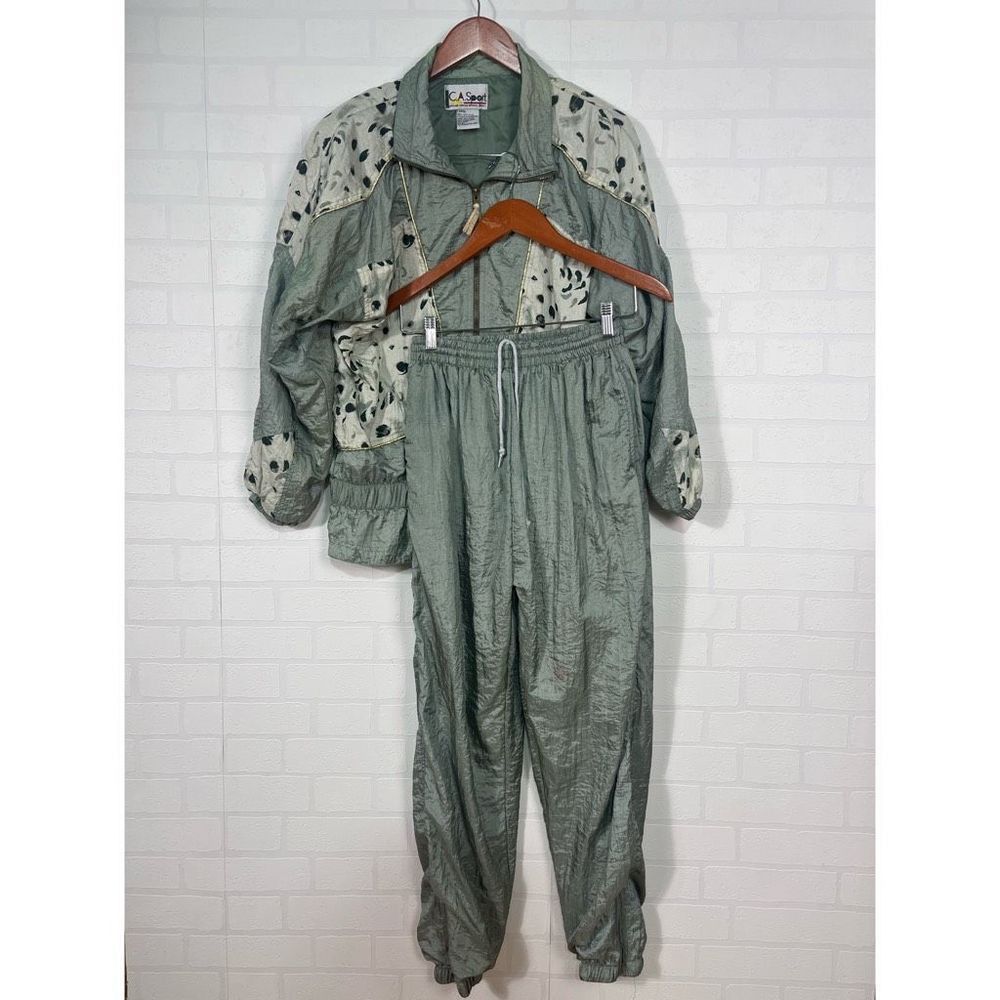 CA Sport Vintage Track suit Womens size Small Large Nylon Windbreaker suit